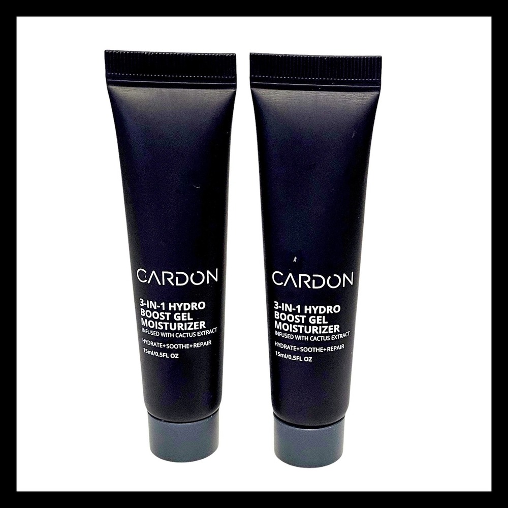 2 x Cardon 3-In-1 Hydro Boost Gel Moisturizer 0.5 oz Each New Sealed Cactus